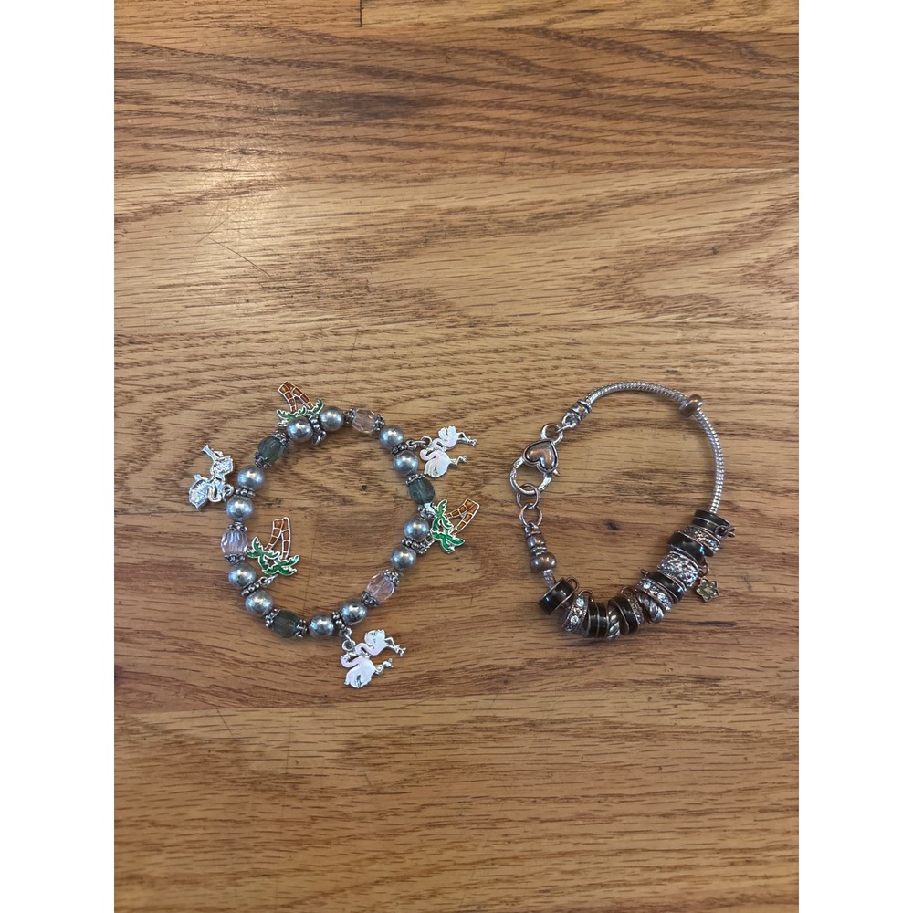 Unbranded Charm Bracelet Set Women OS Silver Multicolor Good Tropical European